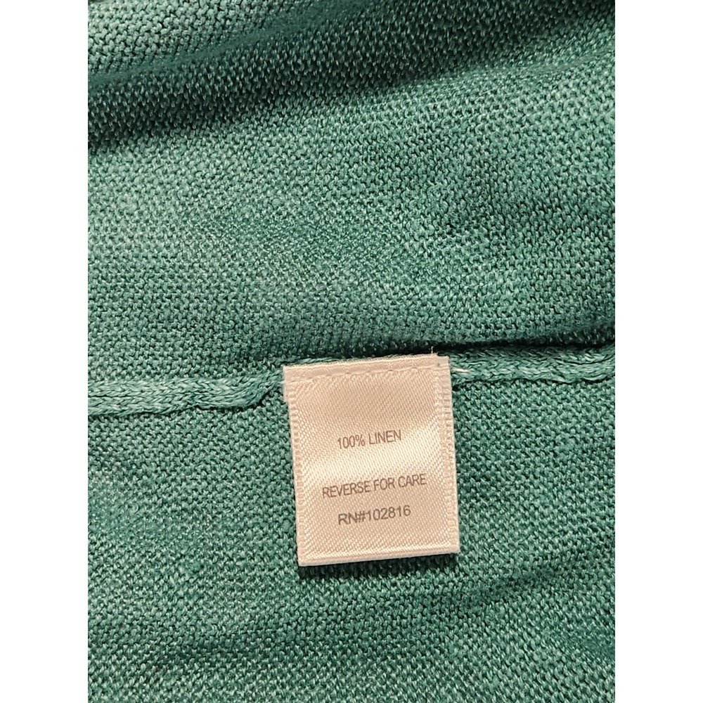 Garnet Hill Blue Green Ombre 100% Linen Open Front Cardigan Long Sleeve Size M - Picture 6 of 8